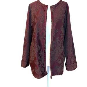 Vintage So Aida! Jacket Jacquard Cotton Red Medium